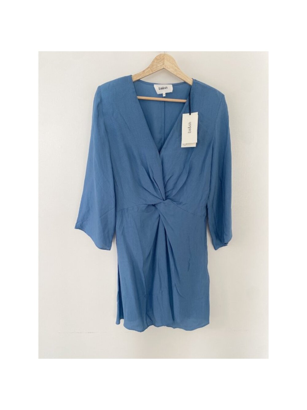 NWT Ba&sh Bash Gothie MIni Dress Sleeves Blue